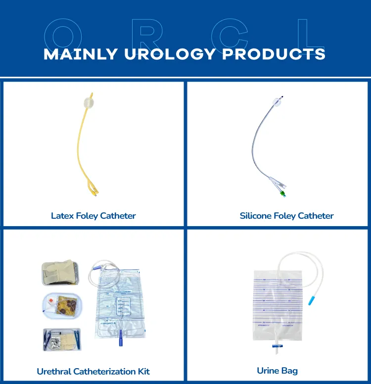 Catéters à base de silicone à usage unique 1 voie 2 voie 3 voie Fr6-Fr30 3