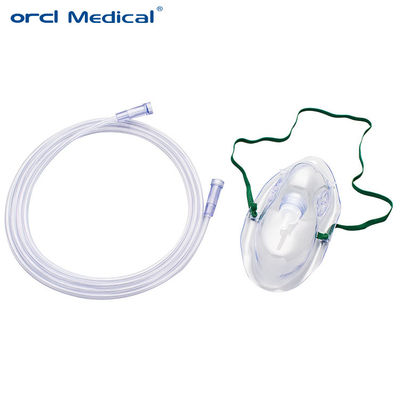 Masque à oxygène en PVC jetable pour fournitures médicales, masque à gaz à oxygène réglable pour adultes et enfants