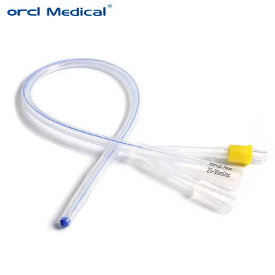 Catéthère Foley en silicone médical jetable à 3 voies pour chirurgie urologique