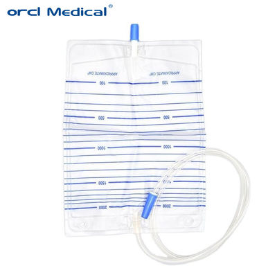 Produits à usage unique en urologie en plastique stérile Sacs à usage unique pour le drainage de l'urine des adultes 2000 ml