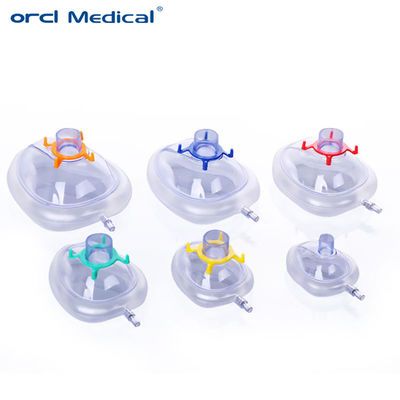 Masque d'oxygène respiratoire avec masque d'anesthésie en PVC médicalement gonflable jetable