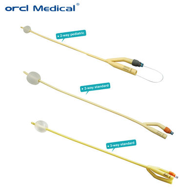 Catéter de dilatation de ballon de tube urétral à usage unique à usage médical 2 voies 3 voies Catéter de latex Foley avec revêtement en silicone